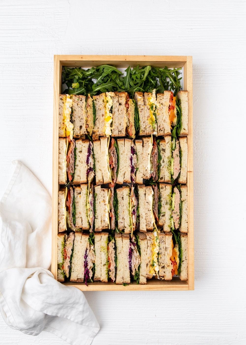 Gourmet sandwich platter, cut and ready to share